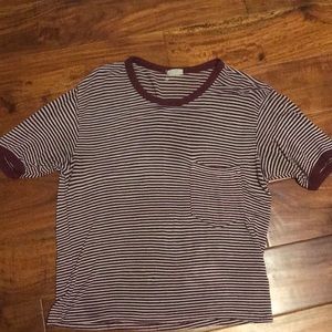 Marroon and white shirt